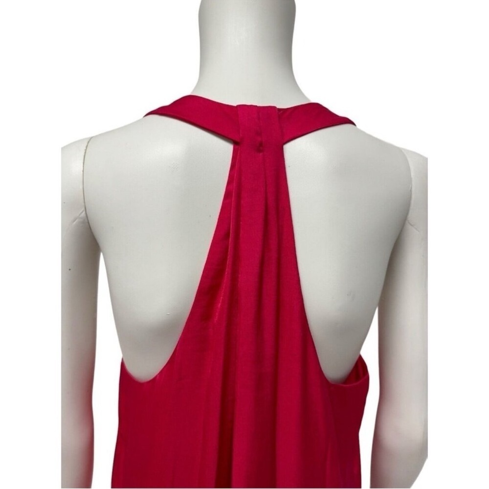 BCBG Max Azria Women’s Sleeveless Elegant Bright Pink Satin Maxi Dress - Picture 10 of 15